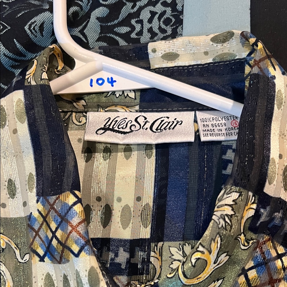 Yves St. Clair Multicolor Patchwork Button Down S… - image 7